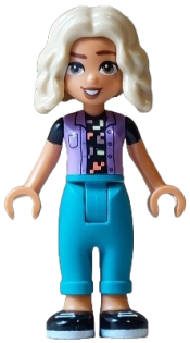 LEGO Friends Nova - Medium Lavender Vest over Black Shirt, Dark Turquoise Trousers, Tan Hair set