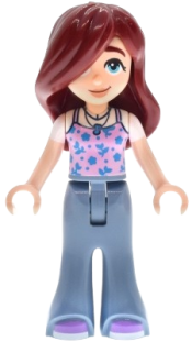 LEGO Friends Paisley - Bright Pink Tank Top, Sand Blue Trousers Bell-Bottoms, Medium Lavender Shoes set