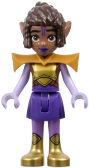 LEGO Friends Aliya - Dark Purple Warrior Elf Costume, Pearl Gold Armor set