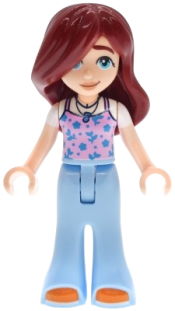 LEGO Friends Paisley - Bright Pink Tank Top, Bright Light Blue Trousers Bell-Bottoms, Orange Shoes set