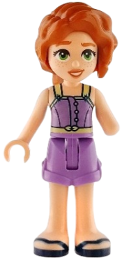 LEGO Friends Autumn - Medium Lavender Jumpsuit Shorts, Dark Blue Sandals set
