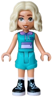 LEGO Friends Nova - Dark Turquoise Sleeveless Hoodie and Shorts Folded Hem, Black Boots set
