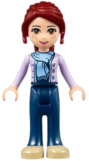 LEGO Friends Mia - Dark Blue Trousers, Medium Lavender Jacket with Scarf minifigure