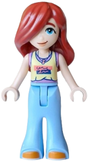 LEGO Friends Paisley - Bright Light Yellow and Medium Lavender Tank Top, Bright Light Blue Trousers Bell-Bottoms, Orange Shoes set