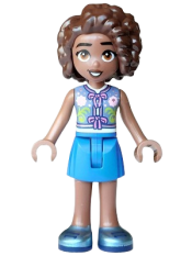 LEGO Friends Aliya - Sand Blue Vest, Blue Skirt, Metallic Light Blue Shoes set