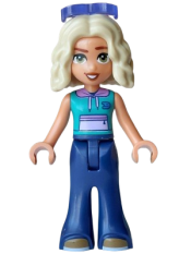 LEGO Friends Nova - Dark Turquoise Sleeveless Hoodie, Dark Blue Trousers Bell-Bottoms, Dark Tan Shoes, Sunglasses set