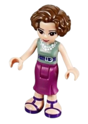 LEGO Friends Charlotte, Magenta Mid Length Skirt, Sand Green Top minifigure