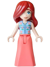 LEGO Friends Paisley - Medium Blue Vest, Coral Skirt Full Length set