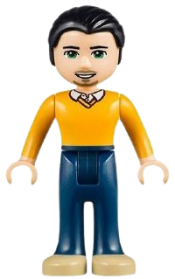 LEGO Friends Luis, Dark Blue Trousers, Bright Light Orange Sweater minifigure