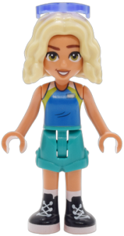 LEGO Friends Nova - Blue Sleeveless Top, Dark Turquoise Shorts, Black Boots, Sunglasses set