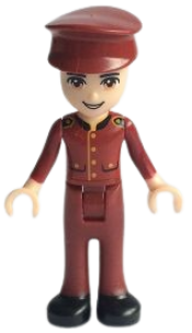 LEGO Friends Nate, Dark Red Hotel Boy Uniform minifigure