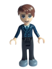 LEGO Friends David, Black Trousers, Dark Blue Jacket and Tie minifigure