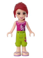 LEGO Friends Mia, Lime Cropped Trousers, Magenta Top minifigure