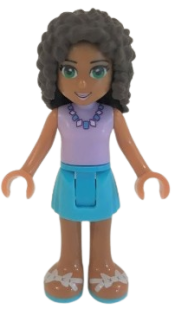 LEGO Friends Andrea, Medium Azure Skirt, Lavender Top minifigure