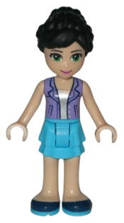 LEGO Friends Iva, Medium Azure Layered Skirt, Lavender Vest Top minifigure