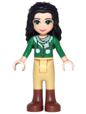 LEGO Friends Emma - Tan Riding Pants, Green Sweater with Scarf minifigure