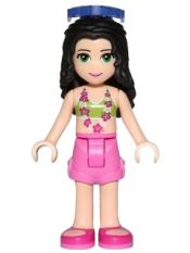 LEGO Friends Emma, Dark Pink Shorts, Lime Bikini Top, Sunglasses minifigure