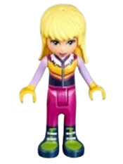 LEGO Friends Stephanie, Magenta Ski Pants, Fur Collar Vest minifigure