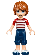 LEGO Friends Julian, Dark Blue Cropped Trousers, Red Striped Top minifigure