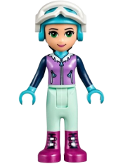 LEGO Friends Emma, Light Aqua Trousers, Medium Lavender Ski Vest, Helmet, Goggles minifigure