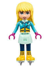 LEGO Friends Stephanie, Light Aqua Skirt, Dark Azure Top, Skates minifigure