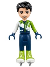 LEGO Friends Nate, Dark Blue Trousers, Ski Jacket, Skates minifigure