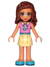 LEGO Friends Olivia, Bright Light Yellow Skirt, Dark Pink Top minifigure