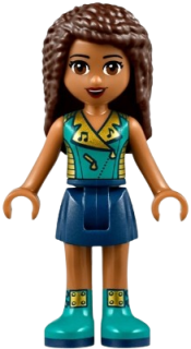 LEGO Friends Andrea, Dark Blue Skirt, Dark Turquoise Top minifigure