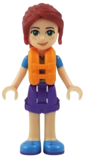 LEGO Friends Mia, Dark Purple Shorts, Lime Top, Life Jacket minifigure