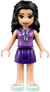 LEGO Friends Emma, Dark Purple Skirt, Medium Lavender Top, Light Aqua Shoes minifigure