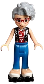 LEGO Friends Dottie, Blue Trousers, Black Vest over Red Shirt with Cherries, Black Roller Skates minifigure