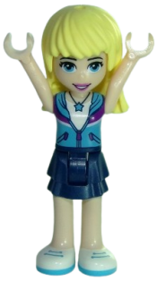 LEGO Friends Stephanie, Dark Blue Layered Skirt, Medium Azure and Dark Purple Jacket minifigure