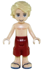 LEGO Friends Mason, Dark Red Shorts, Shirtless minifigure
