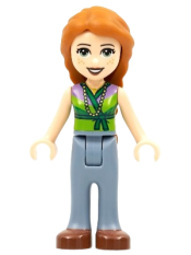 LEGO Friends Ann, Sand Blue Trousers, Lime Top with Necklace minifigure