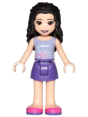 LEGO Friends Emma, Dark Purple Skirt, Lavender Top with Flowers minifigure