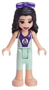 LEGO Friends Emma, Light Aqua and Dark Purple Wetsuit, Sunglasses minifigure