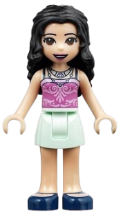 LEGO Friends Emma, Light Aqua Skirt, Dark Pink Top minifigure