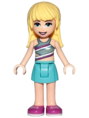 LEGO Friends Stephanie, Medium Azure Skirt, Striped Top minifigure