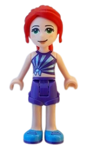 LEGO Friends Mia, Dark Purple Shorts, Striped Top minifigure