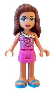 LEGO Friends Olivia, Dark Pink Skirt and Top minifigure