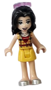 LEGO Friends Vicky, Yellow Skirt, Bright Light Orange Top, Sunglasses minifigure