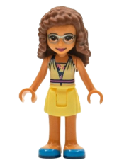 LEGO Friends Olivia Bright Light Yellow Dress and Blue Shoes