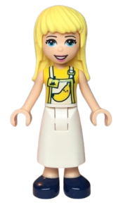 LEGO Friends Stephanie, Yellow Shirt, White Apron with Yellow Banana, Dark Blue Shoes minifigure