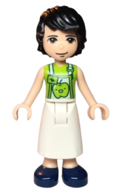 LEGO Friends David, Lime Shirt, White Apron with Lime Apple, Dark Blue Shoes minifigure