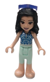LEGO Friends Emma, Light Aqua Trousers, Blue Top, White Sandals, Sunglasses minifigure