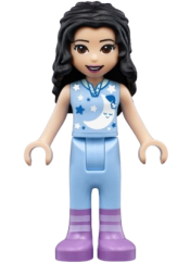 LEGO Friends Emma - Bright Light Blue Sleepshirt and Trousers, Medium Lavender Boots minifigure