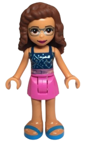 LEGO Friends Olivia, Dark Pink Skirt, Dark Blue Top with Constellations minifigure