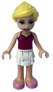 LEGO Friends Stephanie, Magenta Tank Top, White Skirt, and Bright Pink Ballet Shoes minifigure