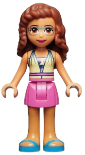 LEGO Friends Olivia, Dark Pink Skirt, Halter Top with Strawberries minifigure
