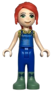 LEGO Friends Mia, Blue Overalls, Yellow Blouse and Sand Green Boots minifigure